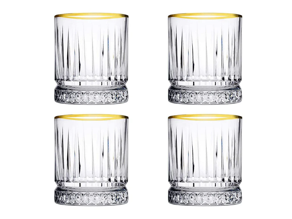 GOLDEN TOUCH - Trinkgläser Elysia Kristall-Design 4 x 355ml kurz