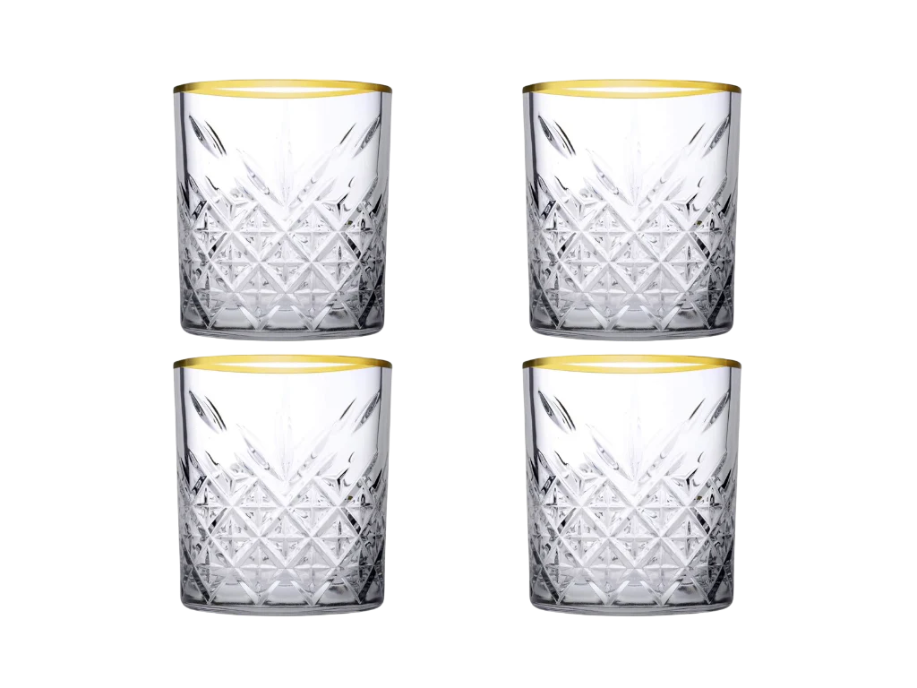 GOLDEN TOUCH - Trinkgläser Timeless Kristall-Design 4 x 345ml kurz