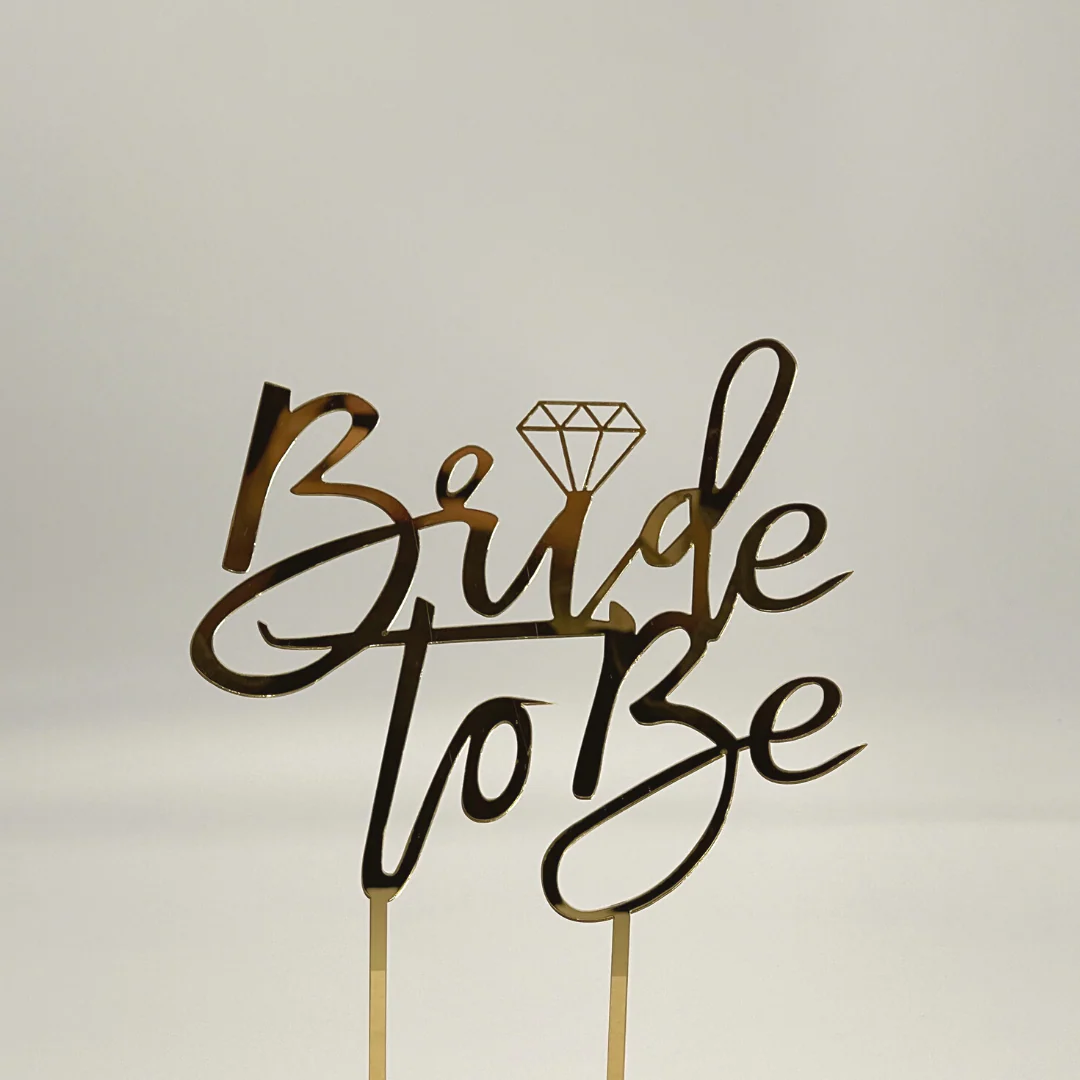 Kikis Cake Topper - Bride To Be in GOLD - Image 2