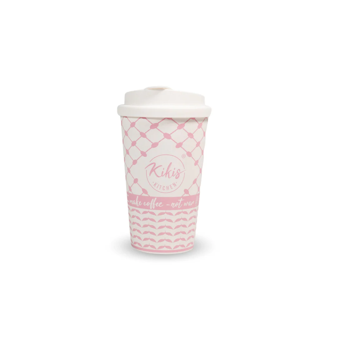 Kikis Coffee To Go Mehrweg Becher - Kufiye rosa/weiß - Image 5