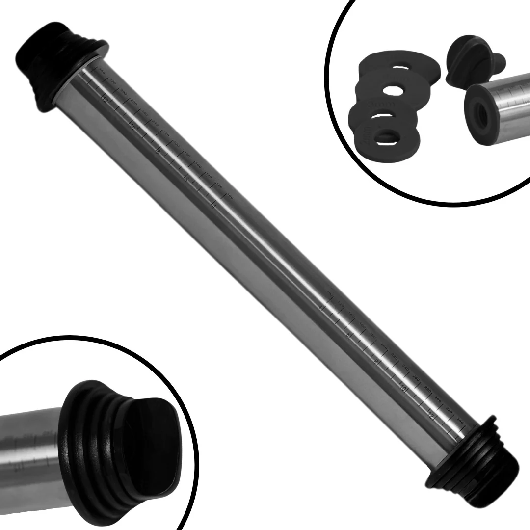 Kikis Edelstahl-Teigroller - Ausrollstab - BLACK EDITION