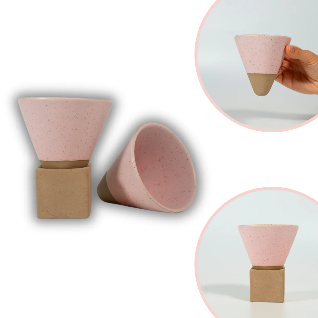 Kikis Cone Cup - Kegeltasse 200ml rose 2er Set