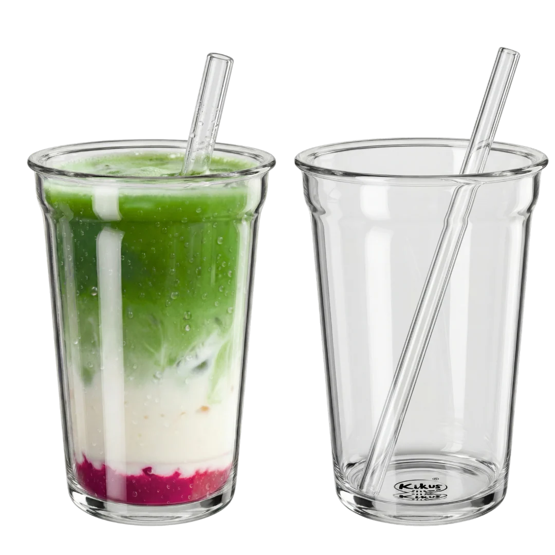 Kikis Matcha Glas mit Strohalm- 350ml 🍵