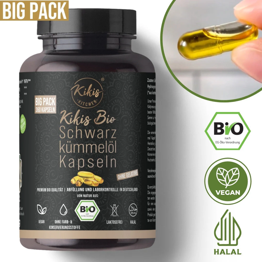 Kikis Schwarzkümmelöl BIGPACK Kapseln BIO - VEGAN