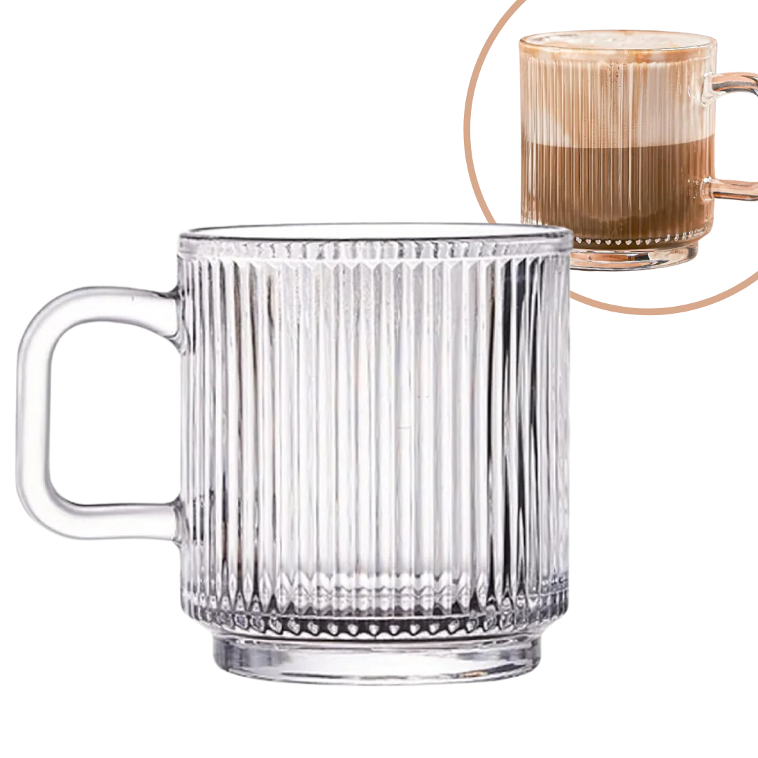 Kikis Ripple Glas mit Griff - 360ml