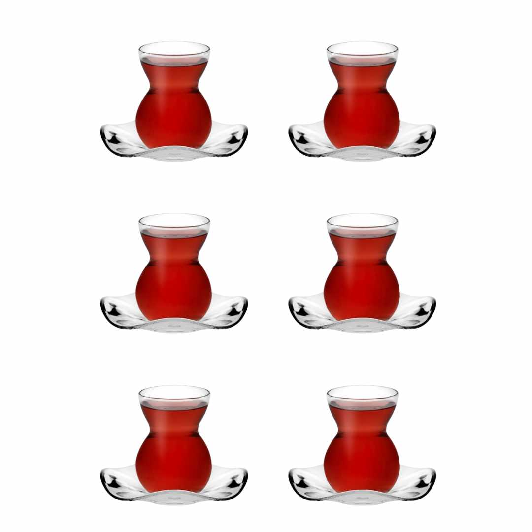 Teeglas-Set Korsett-Optik ohne Muster 12teilig